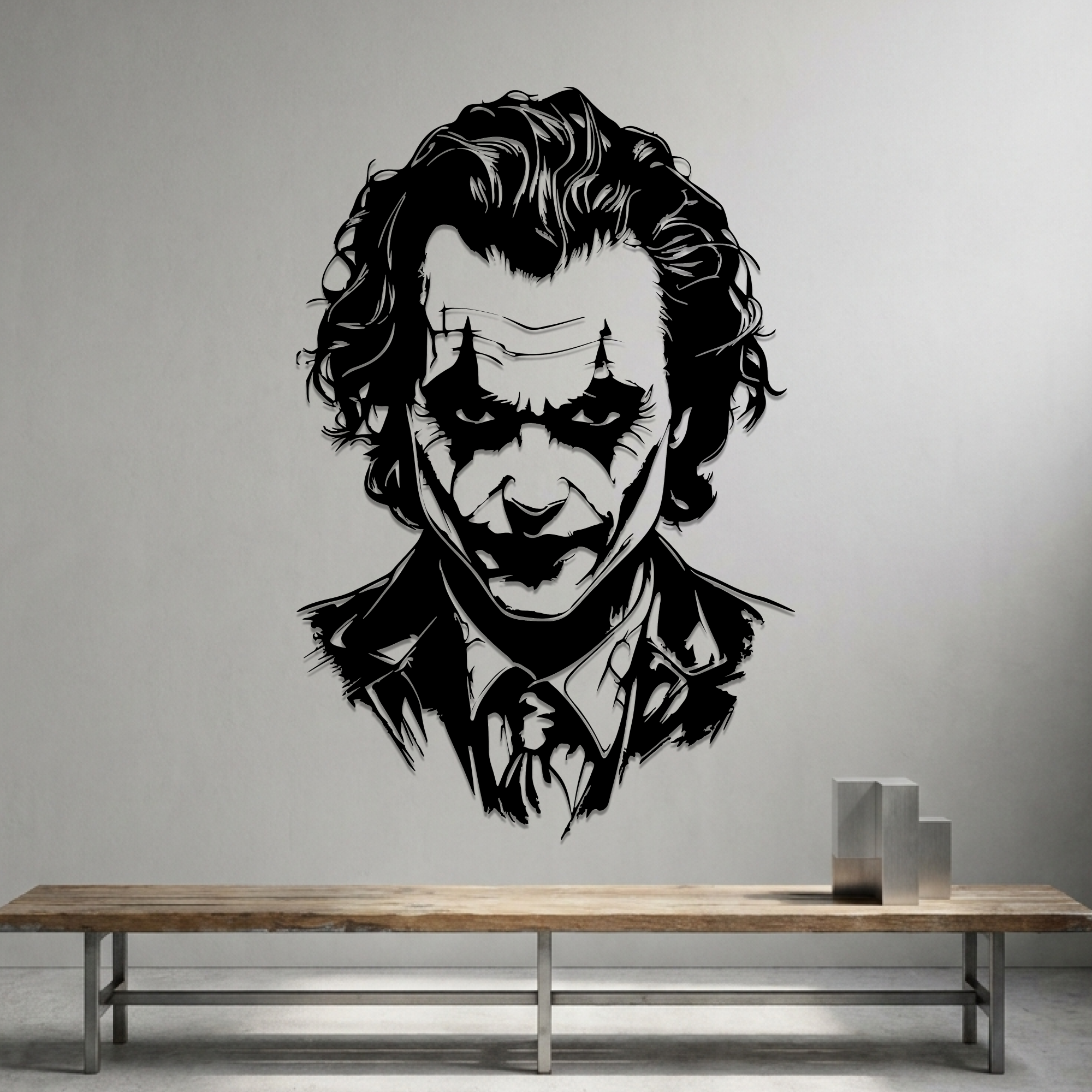 Portrait du Joker – Décoration murale en métal