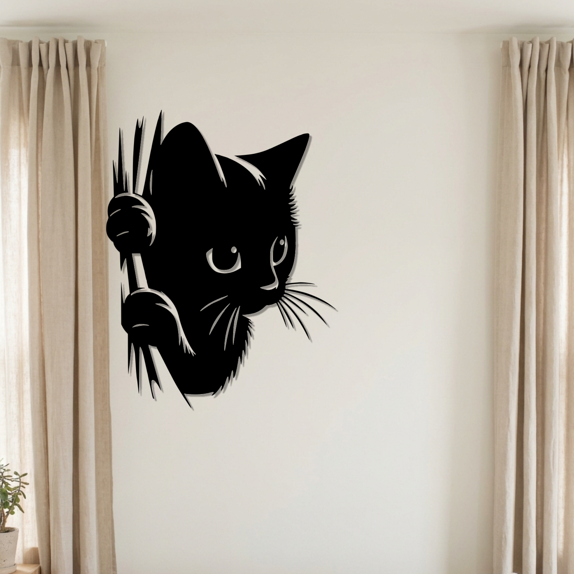 Chat – Décoration murale en métal