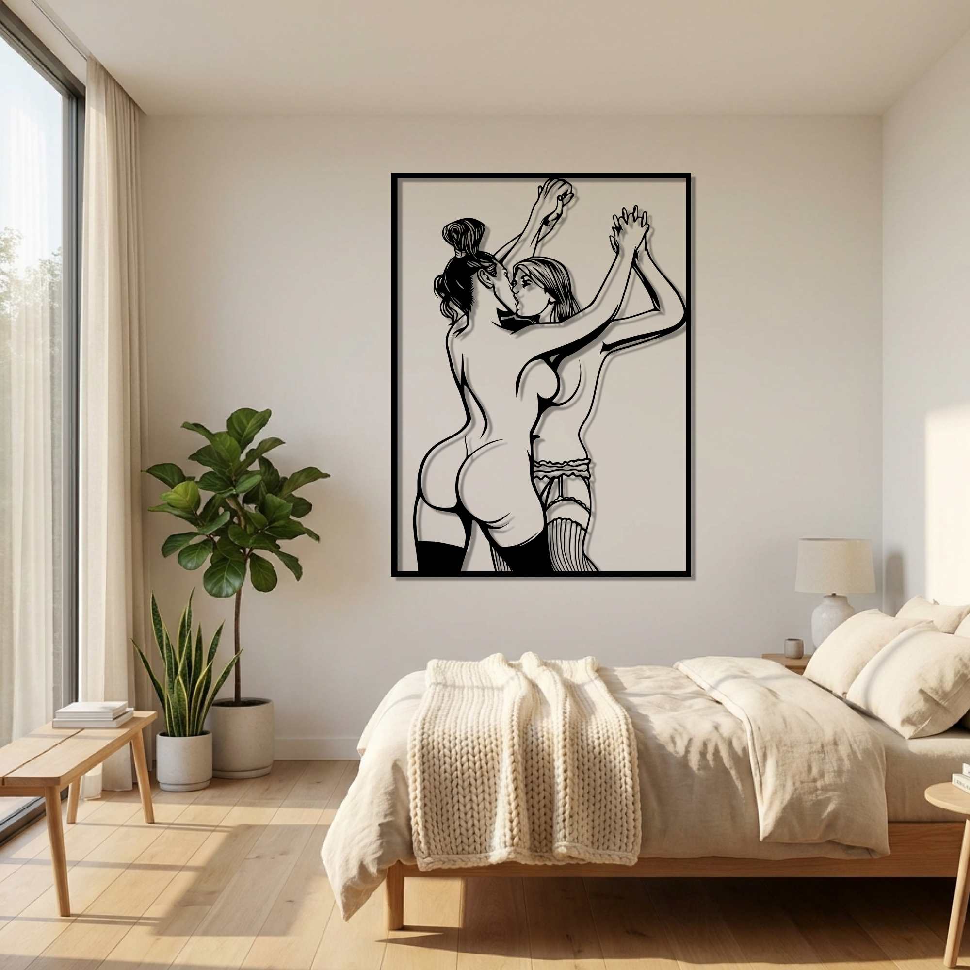Couple de femmes – Décoration murale en métal