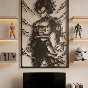 Vegeta – Décoration murale en métal inspirée du manga